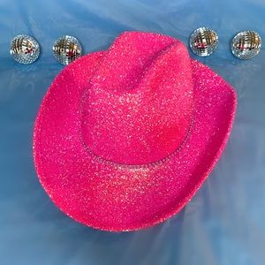 Pink glitter cowboy hat.